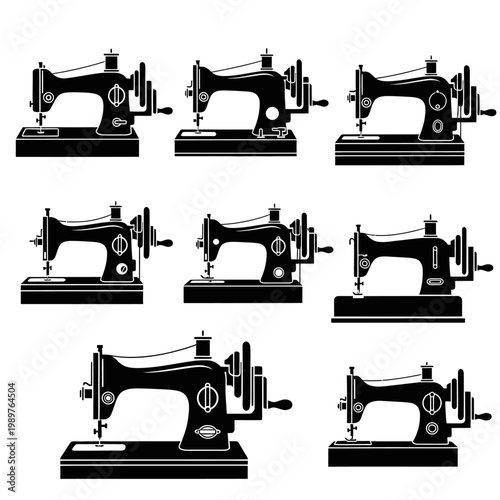 Vintage Sewing Machine Silhouettes Collection