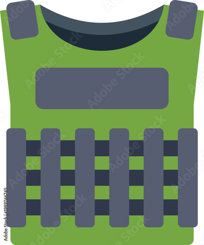 Bulletproof vest icon representing military equipment and personal security