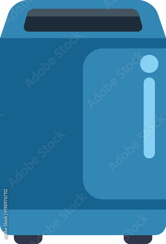 Blue top loading washing machine for doing household laundry chores