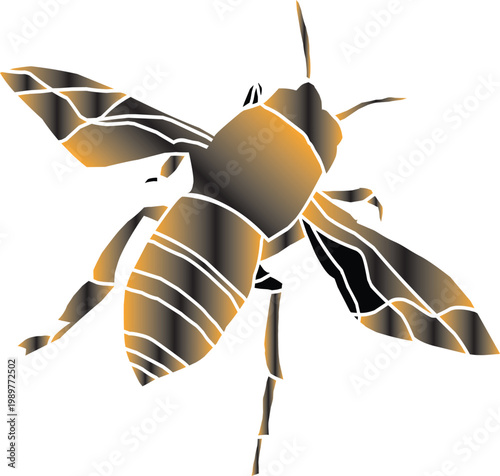 Cartoon vector illustration of honey wasp