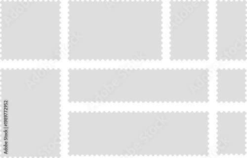 Foto Minimal perforated frame grid pattern with soft gray panels