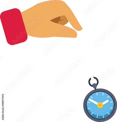 Hand holding a pocket watch for inducing a trance or suggestion