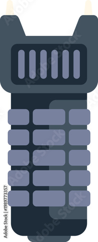Flat vector graphic picturing a taser for personal protection