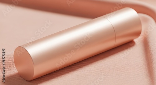 Elegant Rose Gold Container on Soft Peach Background for Products