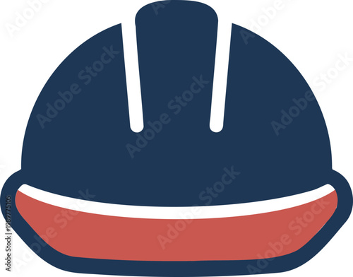 Construction hard hat icon, safety helmet symbol for building and industrial work, vector illustration of protective headgear for construction site