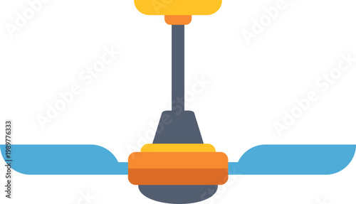 Photography Ceiling fan concept showing an electric appliance for circulating air