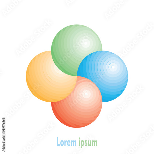 Venn diagram depicting the logical relationships between four sets, vector illustration