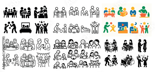 Diverse family activities and interactions