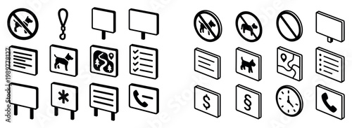 Notice icons with board dog and phone outline