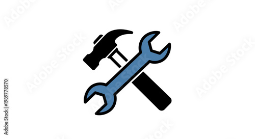 Wrench and hammer tool icons combined.