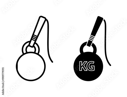 Minimalist gym weight selector pin icons, black and white fitness equipment vector set, strength training machine weight stack components