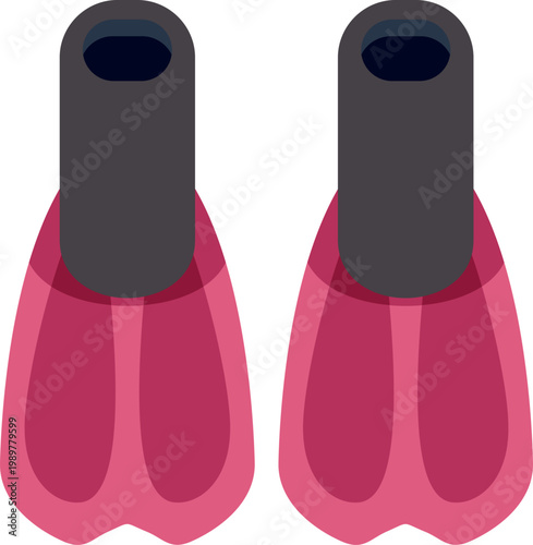 Pink fins for swimming and snorkeling activities