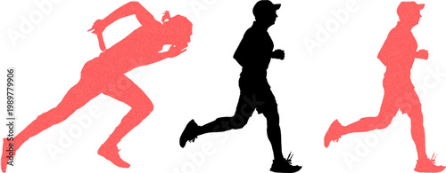 Rhythmic Runners Silhouette: Dynamic silhouettes of a runner propel forward, capturing the essence of motion, agility, and the pursuit of personal best.