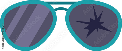 Aviator sunglasses showing a broken lens, illustrating damage or failure concept