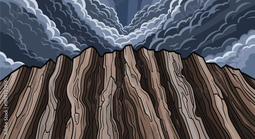 Dramatic Mountain Peak Under Stormy Sky