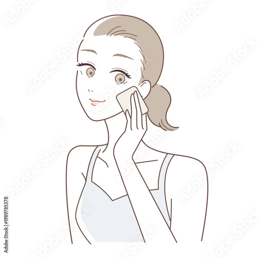 コットンで化粧水をつける女性のスキンケアイメージ（正しい使い方・保湿ケア）