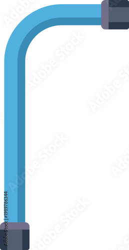 Minimal illustration of a blue l shaped hex key tool isolated on white background