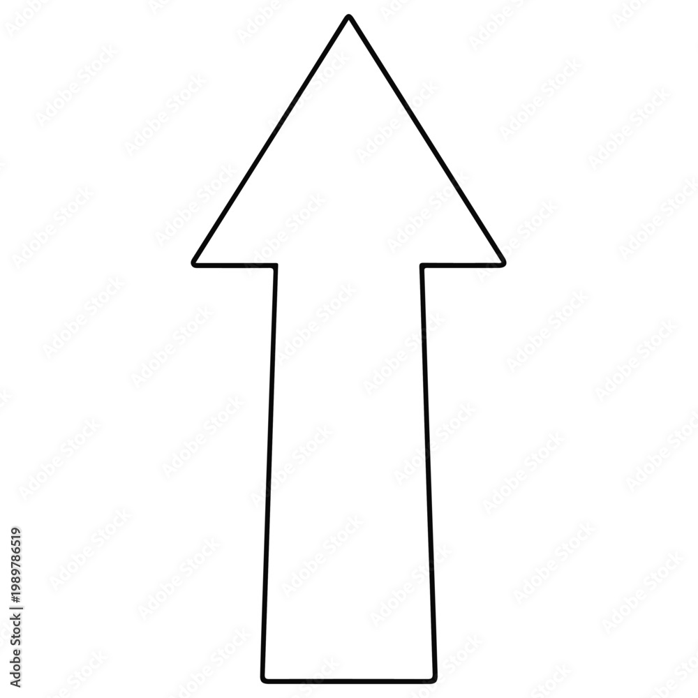 Fototapeta premium up arrow minimalist black line art vector template