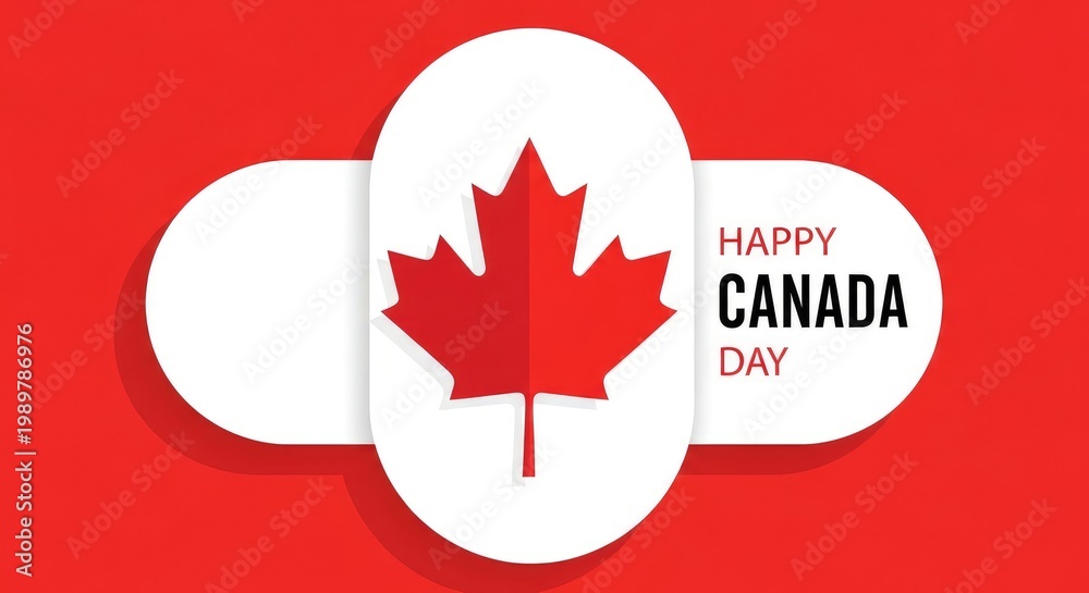 Fototapeta premium Celebrate canada day festive graphic with canadian flag and maple leaf for national holiday