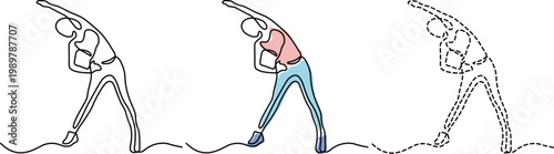 Demonstration of a lunge stretch focusing on muscle engagement and alignment Vector