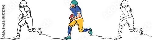 A football player executing a tackle maneuver against an opponent Vector