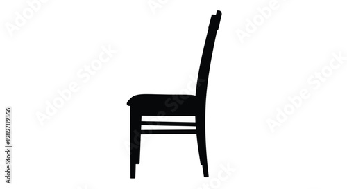 A black silhouette of a classic wooden chair with a curved backrest silhouette