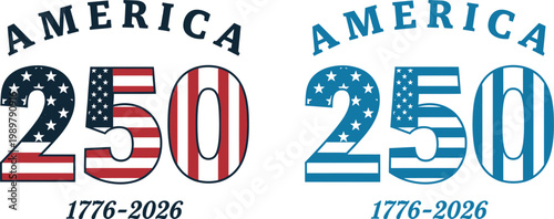 Celebrating 250 years anniversary of america 4th of july independence day design