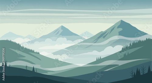 Misty Mountain Landscape