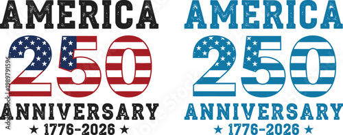 Celebrating 250 years anniversary of the usa 4th of july commemorative design