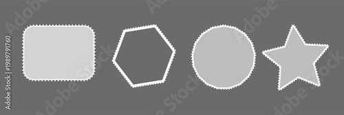  Postage Stamp star, circle,  round, Design Illustrator 