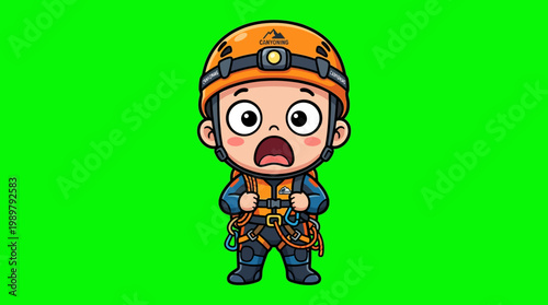 Cartoon Miner Character with Surprised Expression