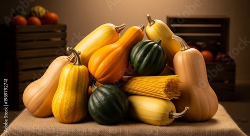 Autumn Harvest Squash and Spaghetti Arrangement