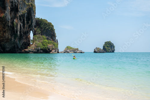 tropical beach with turquoise water