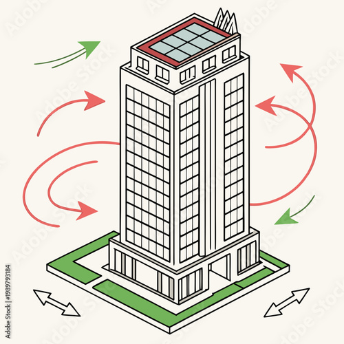 Energy efficient commercial building with solar panels and hvac system eco friendly building design real estate energy saving environmentally friendly building systems smart building