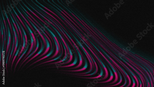Bild auf Leinwand Vibrant wavy lines pulse with electric pink and teal hues
