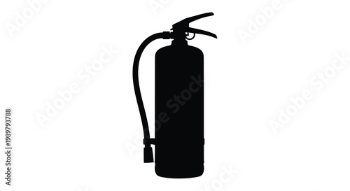 A black silhouette of a fire extinguisher safety equipment silhouette