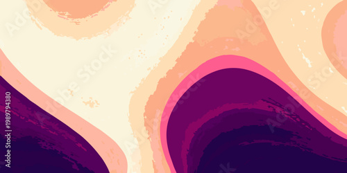 Abstract background with flowing curves of pink purple and peach