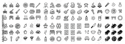 Barbecue icons collection