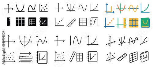 Collection of graphs and mathematical symbols