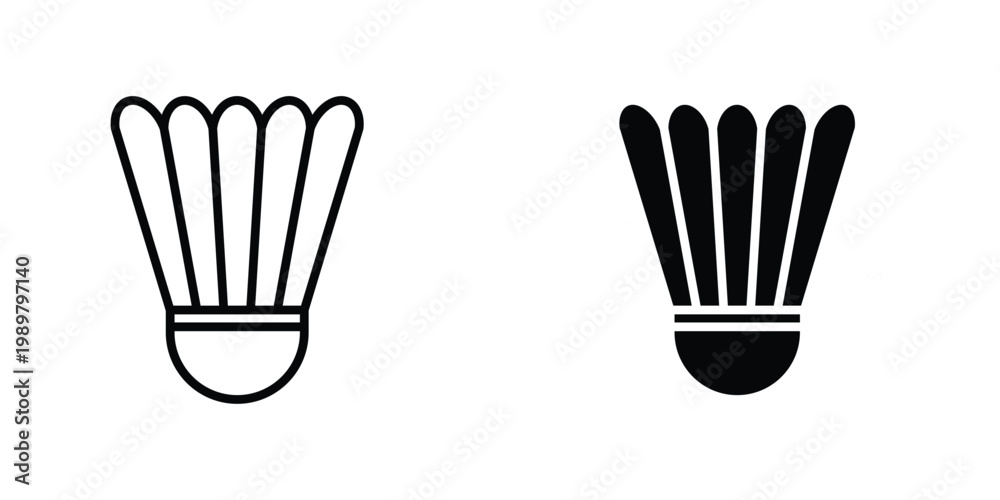 Obraz premium Shuttlecock icon in doodles flat and line stroke pack