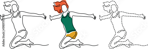 Character illustrations demonstrating a crawling motion with color variations Vector