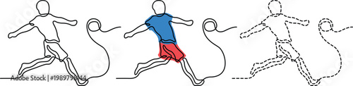 Illustrations of a runner showing muscle engagement and movement phases during a sprint Vector