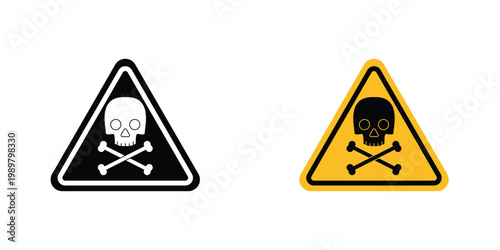 Toxic sign in doodles flat and line stroke pack