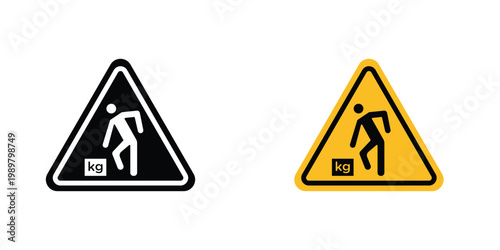 Free Download Warning heavy object sign in doodles flat and line stroke pack - GFXLoad