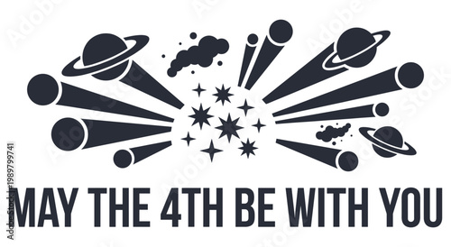 Black and white vector illustration for space exploration fans. Galactic background featuring celestial bodies with orbit rings. Dynamic comet trails and cosmic explosion for astronomy theme.