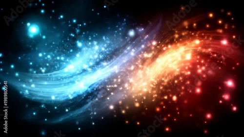 Abstract cosmic explosion with vibrant colors and dynamic energy display