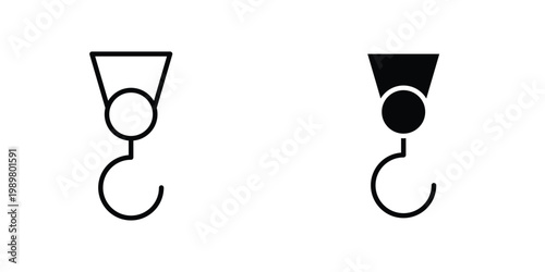 Photos Winch hook icon in doodles flat and line stroke pack