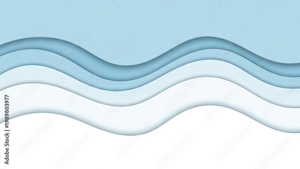 Naklejka premium A minimalist abstract design featuring wavy blue lines on a white background