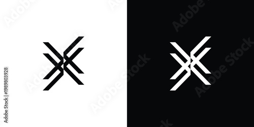 Abstract and modern letter XX initials logo design