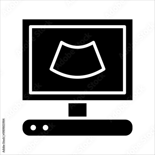 ultrasonography Icon set. Symbol isolated white background. vector illustration. color editable.
